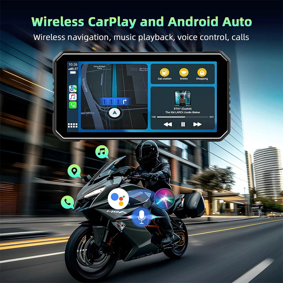 Motorcycle DVR 4K+1080P Dash cam 6.25" - Gibgas