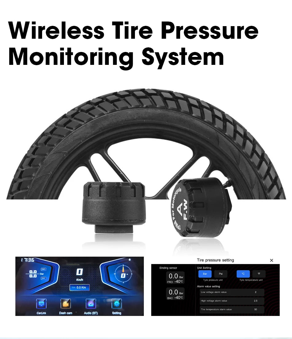 Motorcycle DVR 4K+1080P Dash cam 6.25" - Gibgas