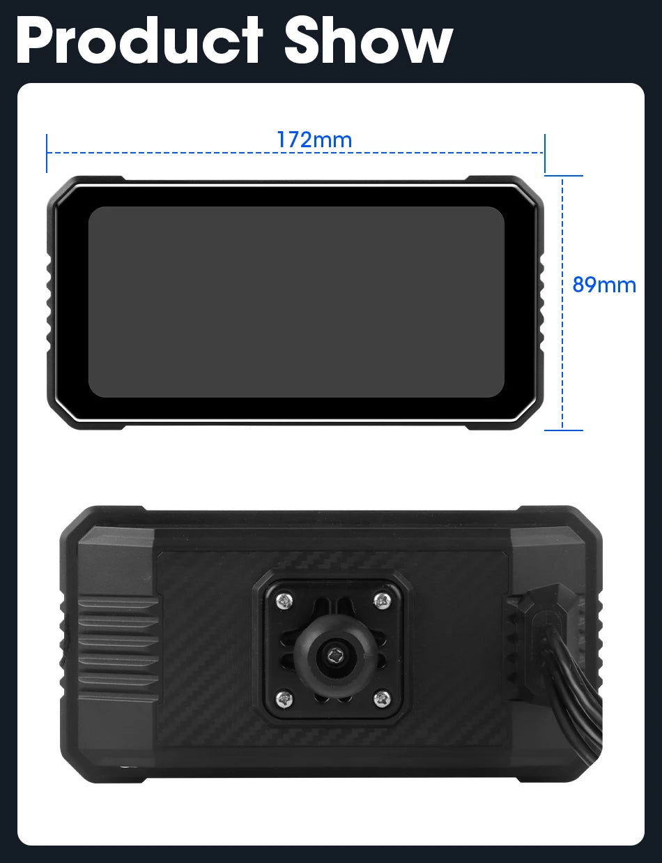Motorcycle DVR 4K+1080P Dash cam 6.25" - Gibgas