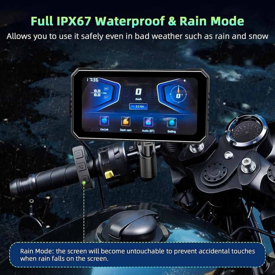 Motorcycle DVR 4K+1080P Dash cam 6.25" - Gibgas