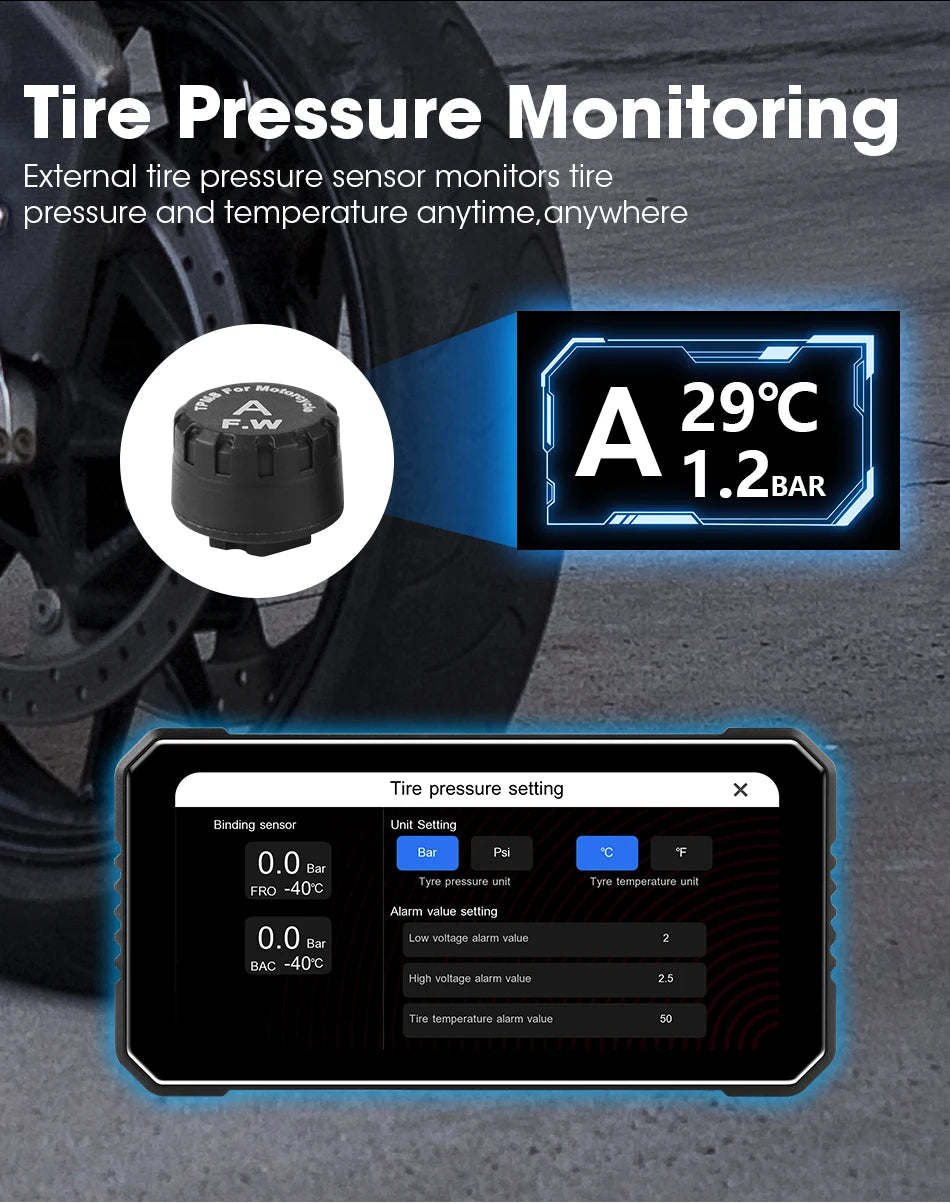 Motorcycle DVR 4K+1080P Dash cam 6.25" - Gibgas