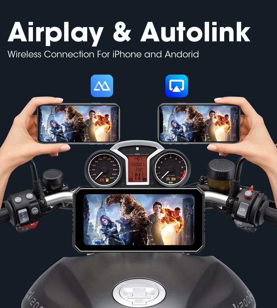 Motorcycle DVR 4K+1080P Dash cam 6.25" - Gibgas